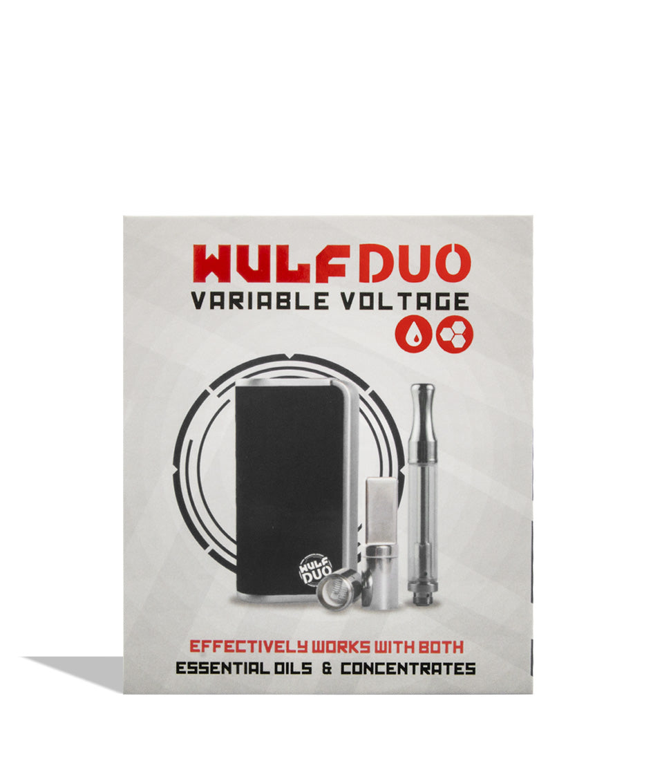 Black Wulf Mods Duo 2 in 1 Cartridge Vaporizer packaging on white background