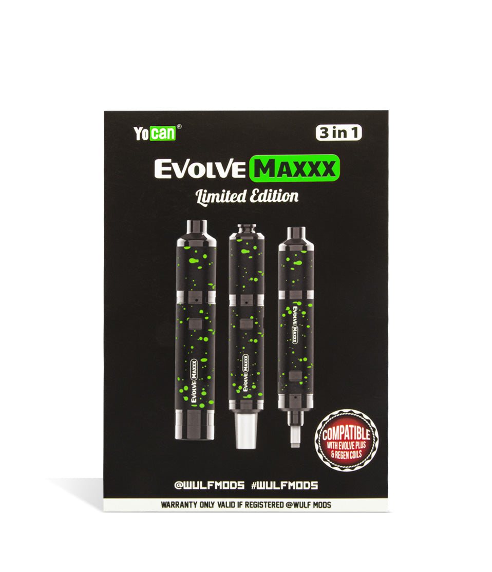 Black Green Spatter Wulf Mods Evolve Maxxx 3 in 1 Kit packaging on white background