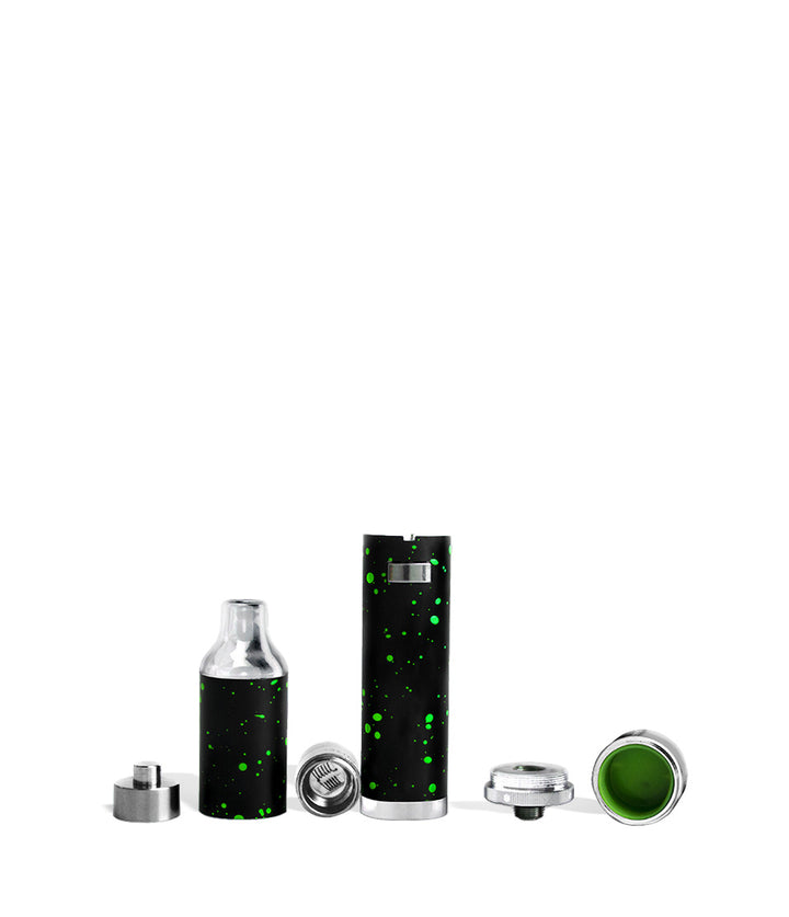 Black Green Spatter apart Wulf Mods Evolve Plus Concentrate Vaporizer on white background