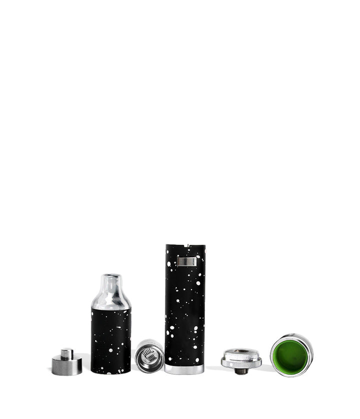 Black White Spatter apart Wulf Mods Evolve Plus Concentrate Vaporizer on white background