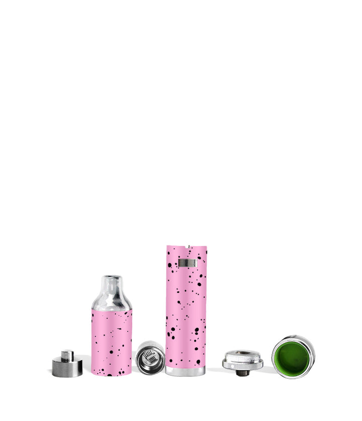 Pink Black Spatter apart Wulf Mods Evolve Plus Concentrate Vaporizer on white background