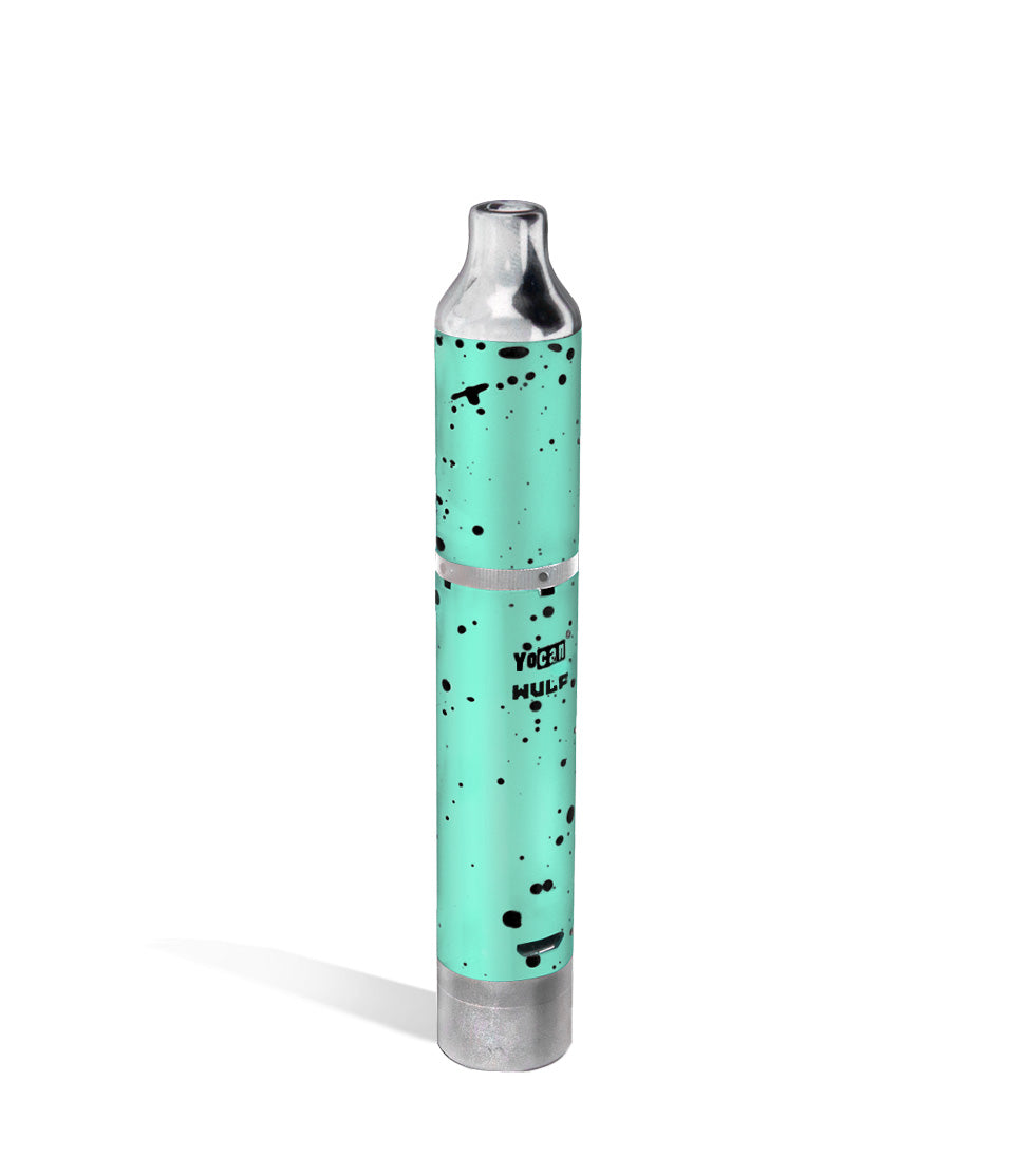 Teal Black Spatter back view Wulf Mods Evolve Plus Concentrate Vaporizer on white background