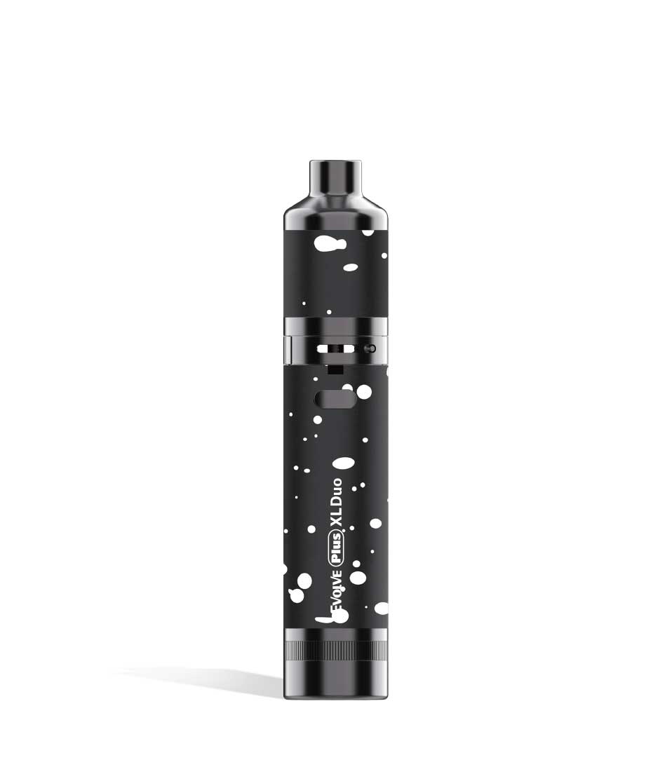 Black White Spatter wax mode Wulf Mods Evolve Plus XL Duo 2-in-1 Kit on white background