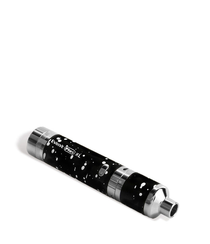 Black White Spatter laying down Wulf Mods Evolve Plus XL Concentrate Vaporizer on white background