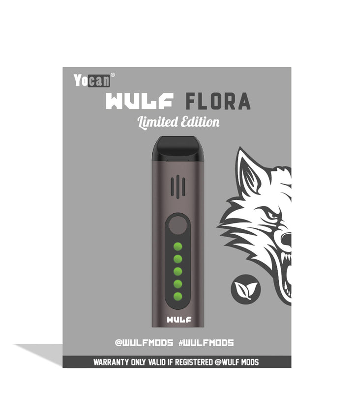 Gunmetal packaging Wulf Mods Flora Portable Dry Herb Vaporizer on white background