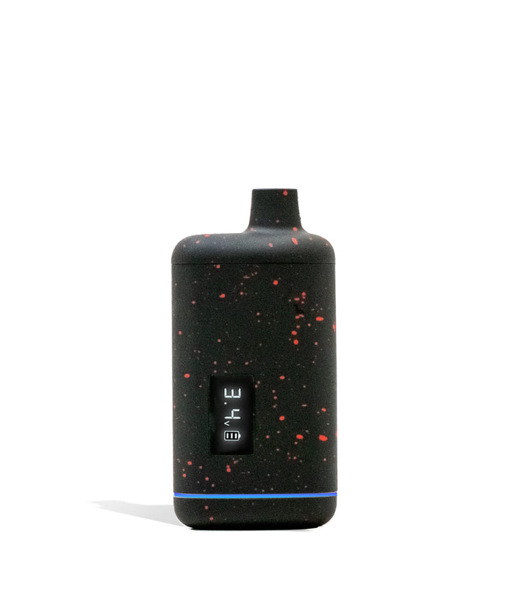 Black Red Spatter Wulf Mods Recon Cartridge Vaporizer Front View on White Background