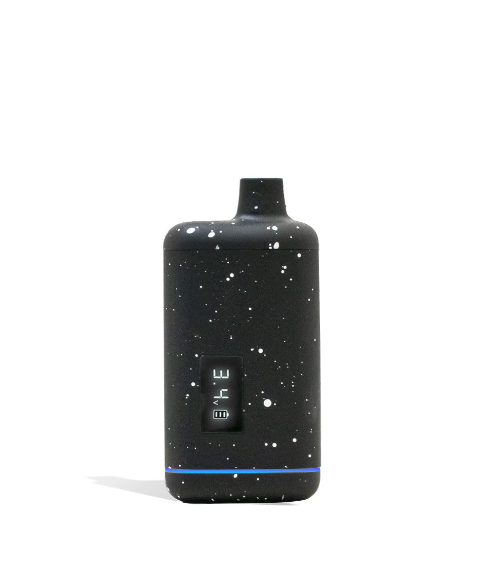 Black White Spatter Wulf Mods Recon Cartridge Vaporizer Front View on White Background